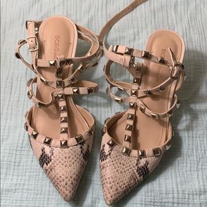 BCBG snakeskin kitten heels